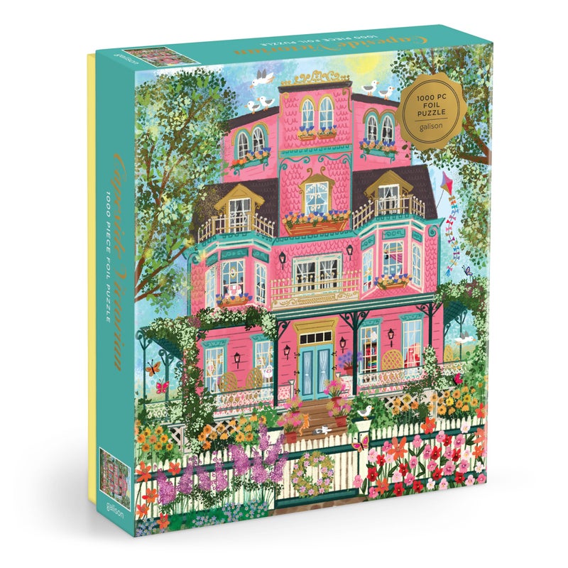 جاليسون Galison Capeside Victorian - أحجية الصور المقطوعة من رقائق Joy Laforme مكونة من 1000 قطعة تتميز بعمل فني جميل لقصر Capeside الفيكتوري - Image 1